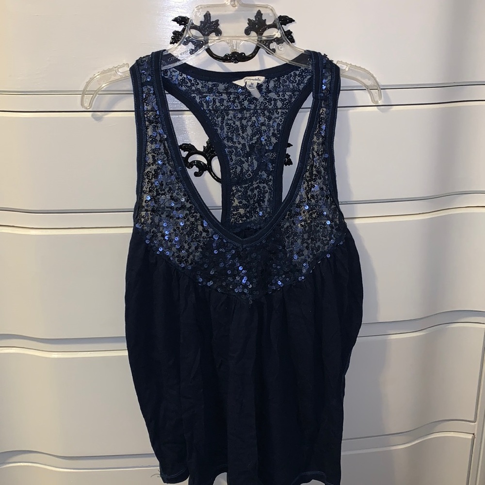 Aeropostale blue sparkly tank top